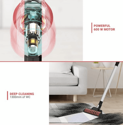 Eureka Forbes Stick Vac NXT 600 watts Upright & Handheld Vacuum Cleaner,bagless with cyclonic Technology (Red & Black) - Image 2